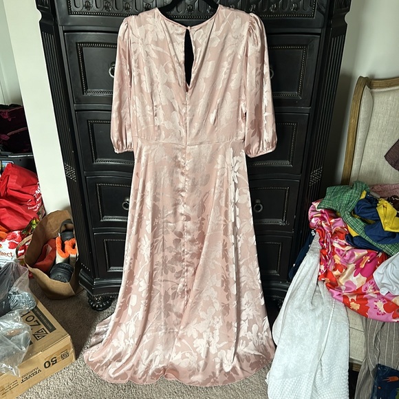 NWT Floral Jacquard Faux-Wrap Dress Size 14 - Picture 9 of 9